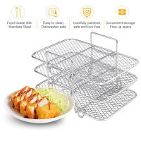 Rack De Aire Frito En Acero Inoxidable Multi Capa Repuesto Para Sartén Asador Accesorios De Cocina Gadgets Para La Cocina - details 6