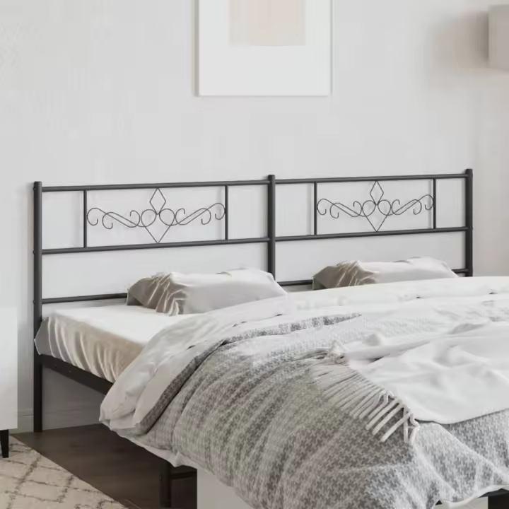 vidaXL Cabecero de metal negro 193 cm - 1