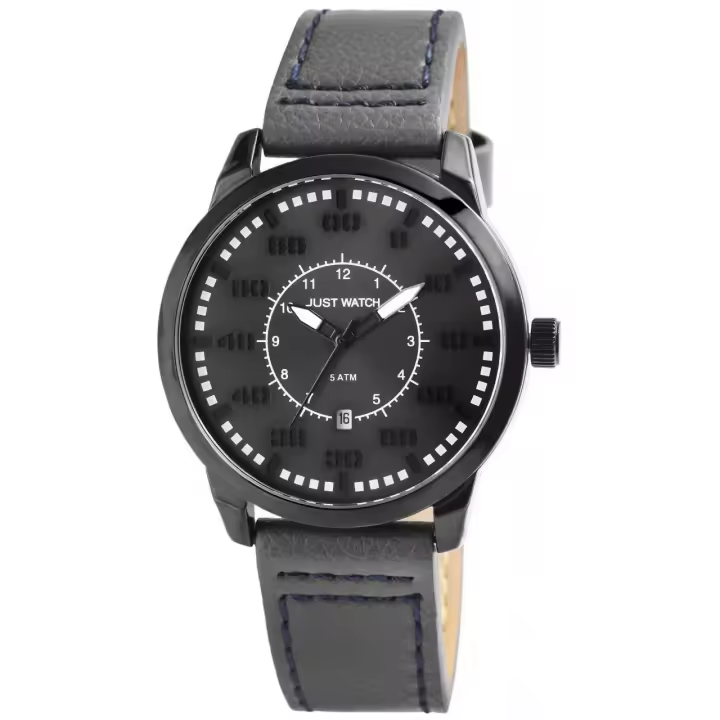 Reloj Just® Hombre com Bracelete em Pele Genuína - 1