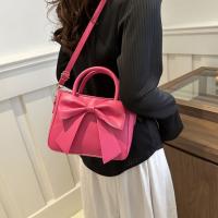 Bolso De Hombro Para Mujer De Cuero PU Sólido Bolso De Mochila Casual Para Comunicación Diaria Bolso De Correa Con Lazo Trendy - details 3