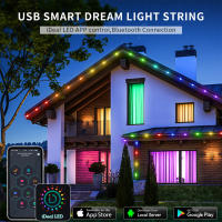 Luz De Fairy LED RGBIC WS2812B Controlable Por Bluetooth USB Cadena De Luces Para Decoración De Hogar Boda Fiesta Ambiente - details 0