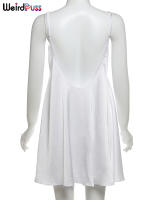 Vestido Y2K Sin Mangas De Mujer Con Espalda Descubierta Y Cuello En V En Malla De Seda Patchwork Elegante Para Fiesta De Cumpleaños Y Promesa Estilo Bodycon Suelto - details 5