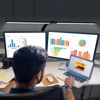 Lámpara De Escritorio LED Doble Cabeza Con Control Remoto 5 Modos De Color Y 5 Niveles De Ajuste Para Iluminación De Oficina Y Hogar - details 8