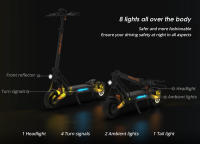 Scooter eléctrico KUKIRIN G2 Master, motor 2*1000 W, batería de 52 V 20,8 Ah, alcance máximo de 70 km, velocidad máxima de 60 km/h, ángulo de ascenso de 20, modo de 3 velocidades, carga máxima de 120 kg, sistema de 8 luces, tiempo de carga de 10-11h - details 9