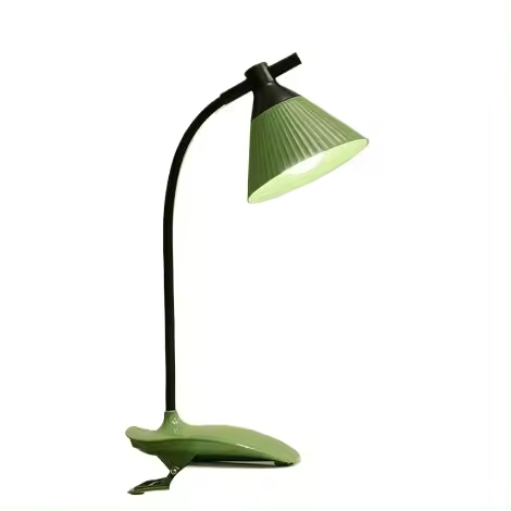 Lámpara De Lectura Con Clip, Luz Nocturna De Cama Con Clip Recargable USB Para Niños Lámpara De Escritorio Con Clip De 3 Brillos, Lámpara De Lectura De Cuello De Cisne Flexible Con Control Táctil, Verde [Clase de eficiencia energética A] - 1