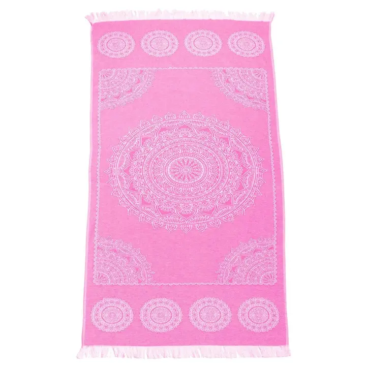SUN & SURF Fouta de Playa Individual JACQUARD 100% Algodón 90x170 cm - Toalla Ligera y Versátil Tipo Pareo Ultra Suave Colores Suaves - 1