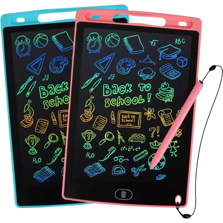 2 paquetes de tabletas de escritura LCD, Doodle Scribbler Pad 8,5 pulgadas de pantalla colorida tablero de dibujo regalo de aprendizaje para niños, juguetes educativos, Rosa + azul - 1