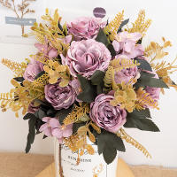 Rosa De Seda Artificial Retro Para Boda Decoración De Navidad Y Hogar Peonia Y Hydrangea Flores Falsas Para Aniversarios Cumpleaños Y Decoración De Casa - details 7