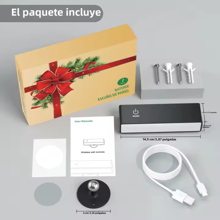 Lámpara De Pared LED Yilaie Con Control Táctil Y Recargable Por USB Luz Nocturna Portátil Rotatable Para Línea De Lectura Dimmable Para Dormitorio 1 Pack - 1