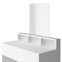 Tocador blanco elegante y compacto con espejo, taburete, y amplio almacenamiento, 2 cajones, diseño estable que ahorra espacio, Miadomodo - details 2