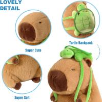 Lindo capybara de Plush with mochipa de Tortuga, animales de Plush capybara, juguetes de Plush, MARRON, 9 pulgadas - details 3