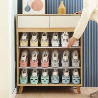 Organizador De Zapatos Ajustable 10Pcs Rack Doble Estante Ahorrador De Espacio Para Armario Herramienta De Ordenación De Zapatos PP Material - details 1