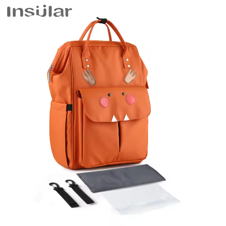 Bolsa De Diaper Impermeable Para Mamá Con Diseño Cartoon Gran Capacidad Para Viajes Bolsa De Bebé Con Estilo Mochila Para Calefacción Y Carrito De Bebé - 1