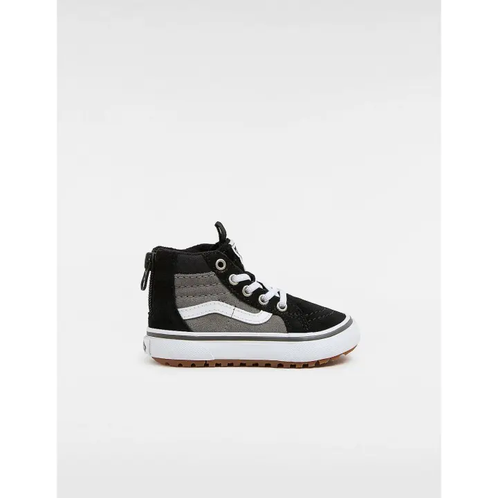 VANS KIDS SK8 HI ZIP BLACK GREY - 1