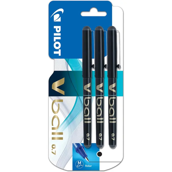 Pilot Bolígrafo V-Ball 07 Grip Punta 0,7 mm Tinta Líquida Negro (Pack de 3) - 1