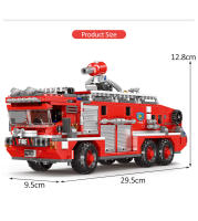 Vehículo De Rescate De Ciudad Simulación Con Bloques Móviles Camión De Incendio Modelo Kit Juguete Artesanal Para Niños - details 11