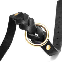 Correa Y Collar De Cuero Genuino Para Perros De Tamaño Medio a Grande Adecuado Para Aleman Shephard Accesorios Para Mascotas Resistentes Y Duraderas - details 5