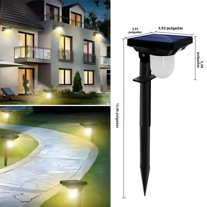 Lámpara De Pared Solar Para Jardín Exterior Sensor De Movimiento Impermeable Luz De Camino Iluminación De Paisaje Para Jardín Trasero Y Césped - 1
