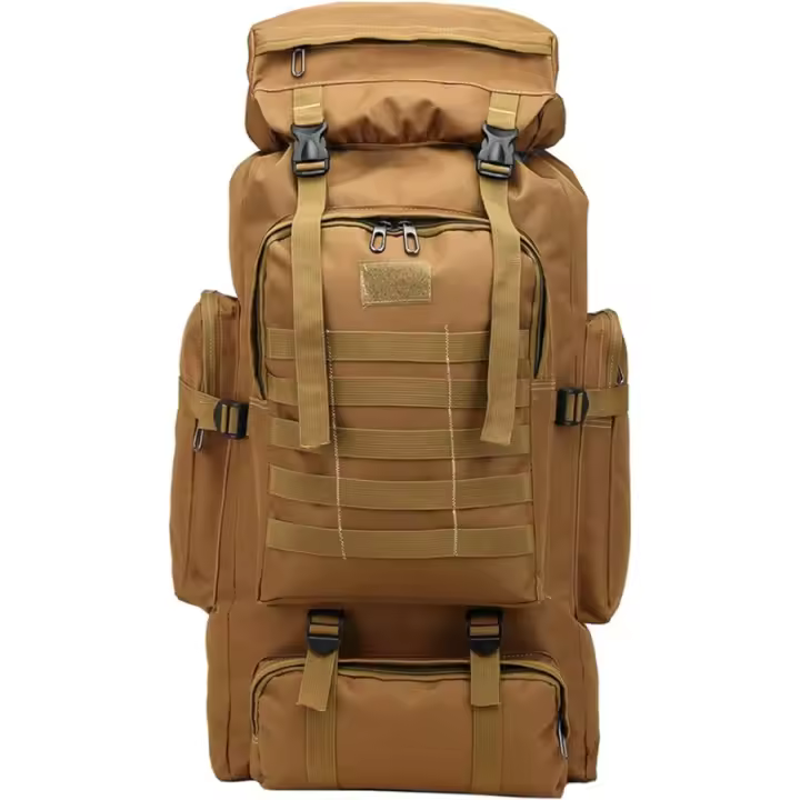 Prowalk - Mochila color caqui, camping, 70 a 80 litros, impermeable, diseño táctico Militar, mochilas para Hombre Mujer Outdoor Montaña Campamento, senderismo, campo, para Acampada, Trekking, Viaje, Supervivencia, rutas y excursión - 1