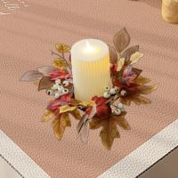 Corona De Vela De Hojas De Arce Para Puerta Delantero Adorno De Navidad Para Fiesta De Acción De Gracias Y Hogar Decoración De Otoño - details 7