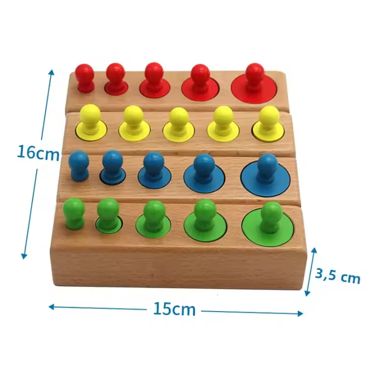 Juguete Educativo De Madera Montessori Para Niños Juguetes De Desarrollo Sensorial Y Práctica De Cilindros Y Agujeros Edad Recomendada 3-12 Años - 1