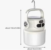 Rechargeable LED Camping Lantern - 1000 Lumen Solar Powered Flashlight with 3 Lighting Modes, Waterproof & Shockproof for Outdoor Adventures, Emergency, Hiking, Backpacking (Battery & USB/Solar Charging Included) - details 0