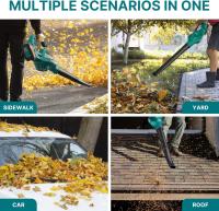 Soplador de hojas eléctrico inalámbrico, 3000W, 21V, 2 modos de velocidad, para el cuidado del césped, Soplador de hojas sin cuerda Patio, batería Makita de 18V - details 5