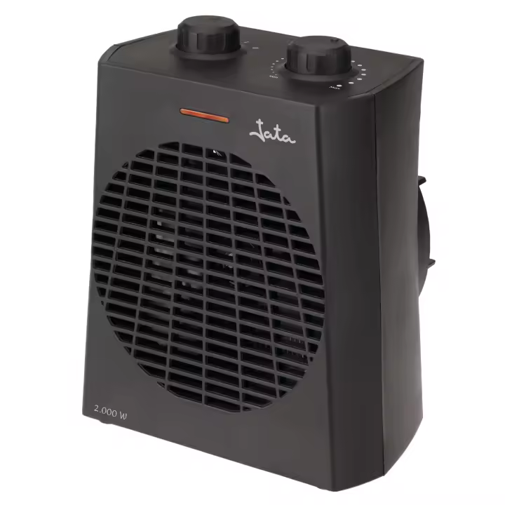 Jata Calefactor Baño Eléctrico con Termostato Ajustable, 2000 W, 2 Potencias de Calor y Ventilador, Calentamiento Rápido, Protección Sobrecalentamiento, Asa de transporte - TV74 - 1