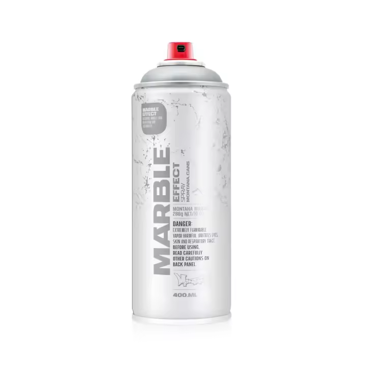 Montana Cans Efecto Mármol Color Plata 400ml - simula el mármol, secado rápido, acabado mate, buena adherencia, presión media, requiere pintura base, para todas las superficies - 1