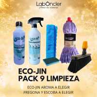 PACK Nº9 Limpieza Laboncler –> ECO JIN (ELEGIR) + DIFUSOR + FREGONA (ELEGIR) + ESCOBA (ELEGIR) + BAYETA MICROFIBRA + ESTOPAJO CON ESPONJA - details 0