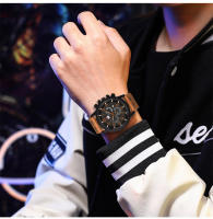Reloj De Pulsera Deportivo De Lujo Para Hombres Cuero Militar Militar Reloj De Cuarzo Reloj De Mano Con Marcadores Arábigos Resistente Al Choque - details 3