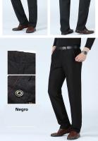 Pantalones De Negocios Para Hombre Talla Grande Corte Slim Moda Casual Estirado Adecuado Para Otoño Verano Pantalones Sólidos Negros Azules Oscuros - details 11