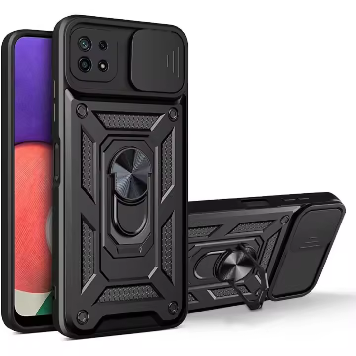 Funda para Samsung Galaxy A22 (4G) Antigolpes Cubre Lente Soporte Anillo FAN + Protector Pantalla Movilear - 1