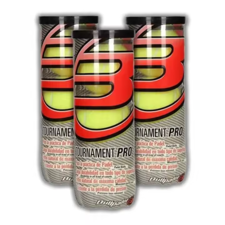 Bullpadel Tournament Pro- Tripack 9 Bolas de Padel (3x3)- Alta presion y durabilidad - 1