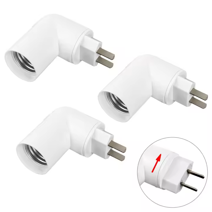 Portalámparas E26/E27 con interruptor, paquete de 4, Potencia Máxima estándar de 60 W, enchufe giratorio de 180 °, apropiado para estudio, apliques de comparación, bar y dormitorio. - 1