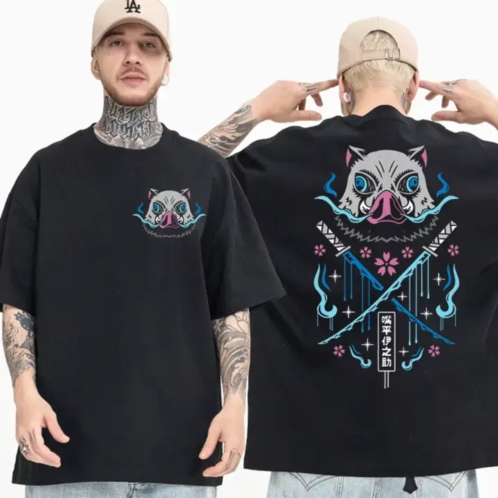 Camiseta De Verano Para Hombres Anime Demon Slayer Manga Japonés Estilo Bestia Fitness Algodón Manga Corta Calidad Superior Casual Street - 1