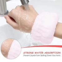 Par De Toallas Para Lavar La Cara Y Muñecas De Velours Coral Reutilizable Para Mujeres Spa Maquillaje Toalla De Cinturón Para Niñas - details 2