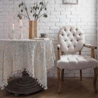 American pastoral vintage mantel redondo hecho a mano crochet Hollow out Encaje franja borlas boda mesa de comedor cubierta un - details 1