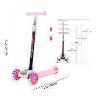Scooter infantil scooter de tres ruedas con ruedas flash scooter infantil de 3 a 12 años con altura ajustable scooter infantil plegable - details 2