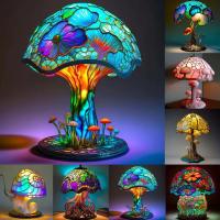 Lámparas de Mesa creativas de la Serie de Plantas teñidas, Adorno de Diseño de Patio del Hogar, Luz de Ambiente de cabeza de dormitorio de Sete coloridas - details 0