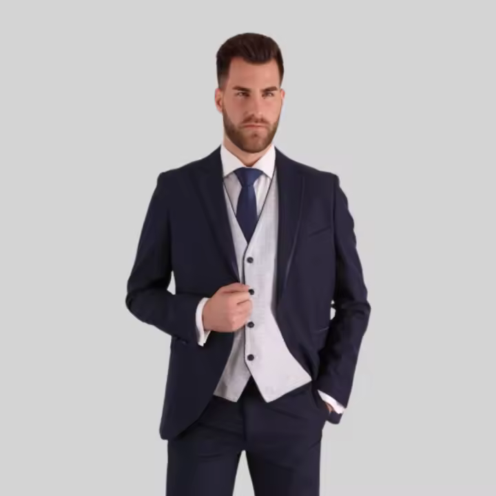 Traje ceremonia azul marino BLANCO NUMERO UNO - 1
