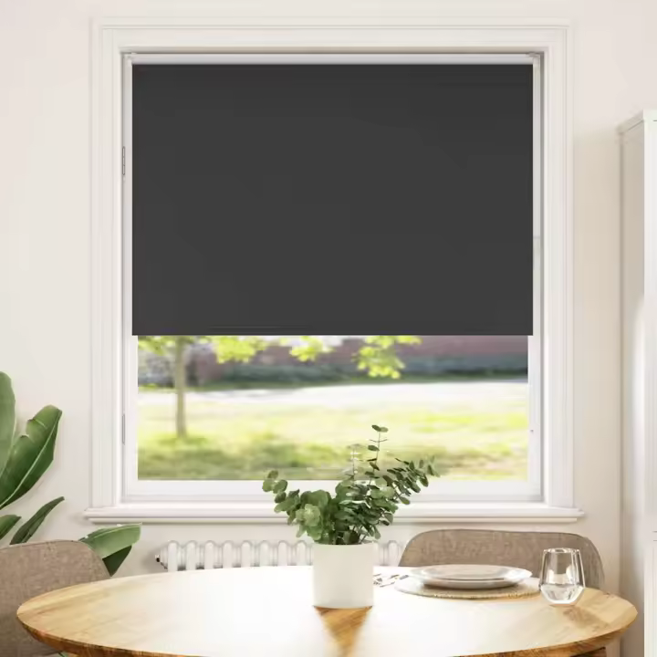 Estor Enrollable Opaco negro 105x150 cm Tela Ancho 100,7 cm - 1