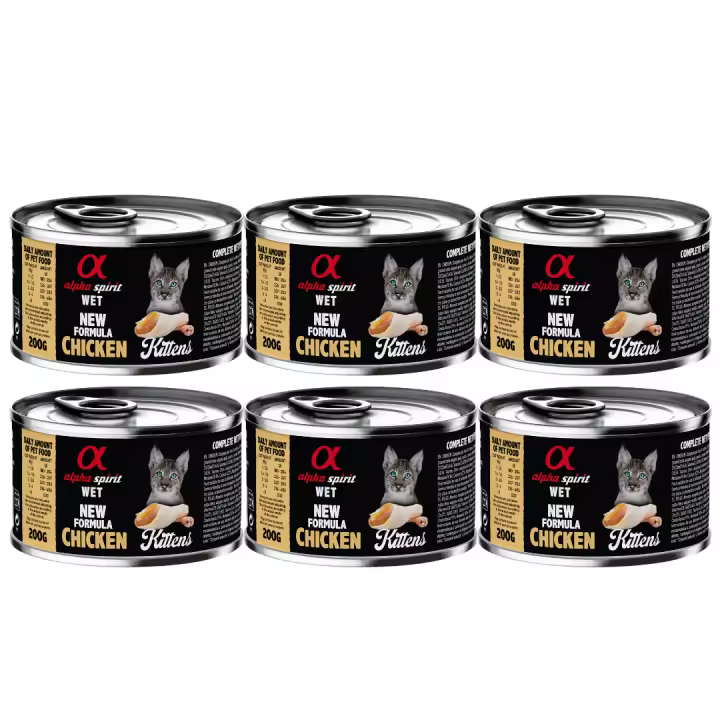 Alpha spirit ALIMENTO HÚMEDO DE POLLO KITTENS (200gr) Gato  [Bliste de 6 unidades) Comida húmeda para gatos - 1