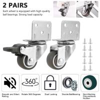 4Pcs Rodillos De Muebles Con Frenado De Seguridad Universal Giratorios Silenciosos Para Muebles Tabla Silla Sofá Tamaño 1/1.25/2 Pulgadas - details 7
