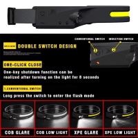 Linterna Frontal LED Recargable Por USB Con Sensor Y Batería Integrada Para Camping Y Pesca Brillo Intenso De 230° Ángulo De Rayo De Luz De 180° Impermeable - details 1