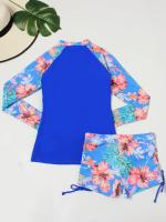 Bañador de manga larga para mujer, conjunto de Tankini deportivo para surfear, ropa de playa, trajes de baño de dos piezas para piscina - details 5