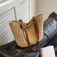 Bolso De Hombro Para Mujer Casual De Rotura Gran Capacidad Tejido De Paja De Verano Bolso De Playa Bolso De Viaje Para Dama - details 15