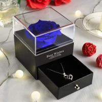 Caja De Joyas Regalo De Día De La Madre Para Mujer Caja De Collar Rosa Artificial Caja De Flores Eterna Para Regalo De San Valentín Decoración De Hogar - details 12