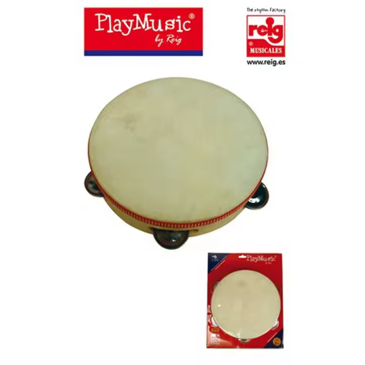Pandereta Madera 20,5 Cm. Diam. 5 Plat (Reig 7083) - 1