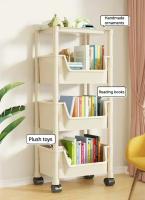 Estante De Libros Con Carroleta Para Cocina Almacenamiento En Rincón Estrecho Armario De Baño Organizador Para Hogar Y Sala De Estar Regalo - details 1